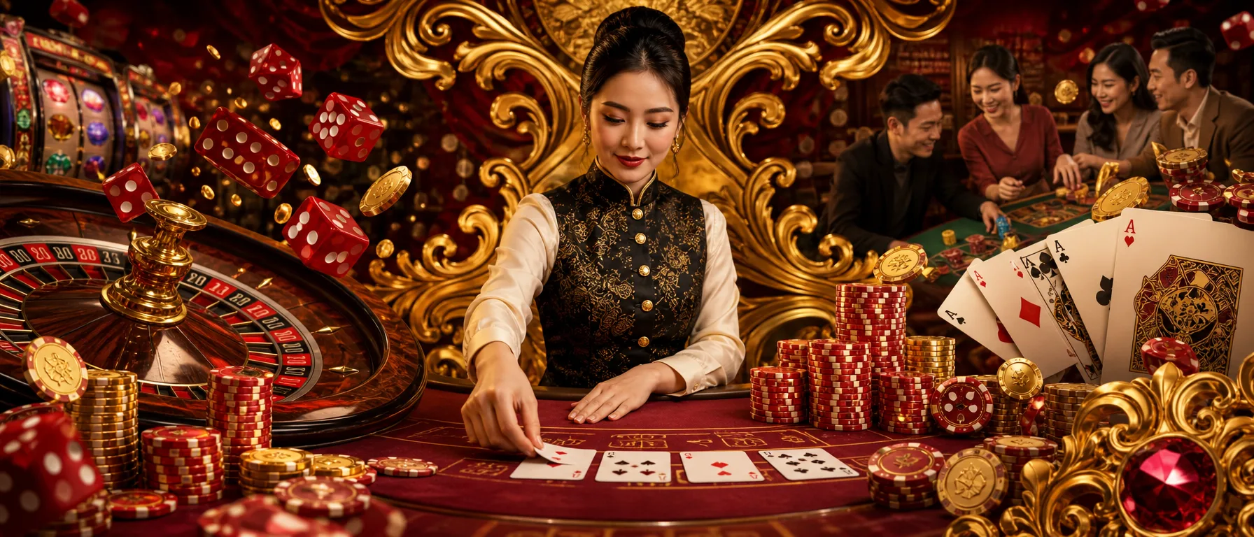 Every Kind of Casino Game, All in One Place. From spinning reels to live dealers to classic table favourite… – live table crimson illustration
